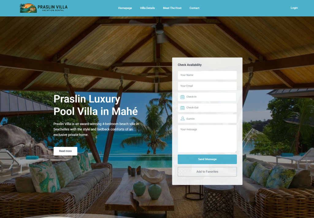 Δείγμα ιστοσελίδας σπιτιού που είναι στο airbnb